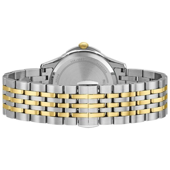WOW! BULOVA DIAMOND ACCENT TWO TONE WATCH! 36MM!! main image 5